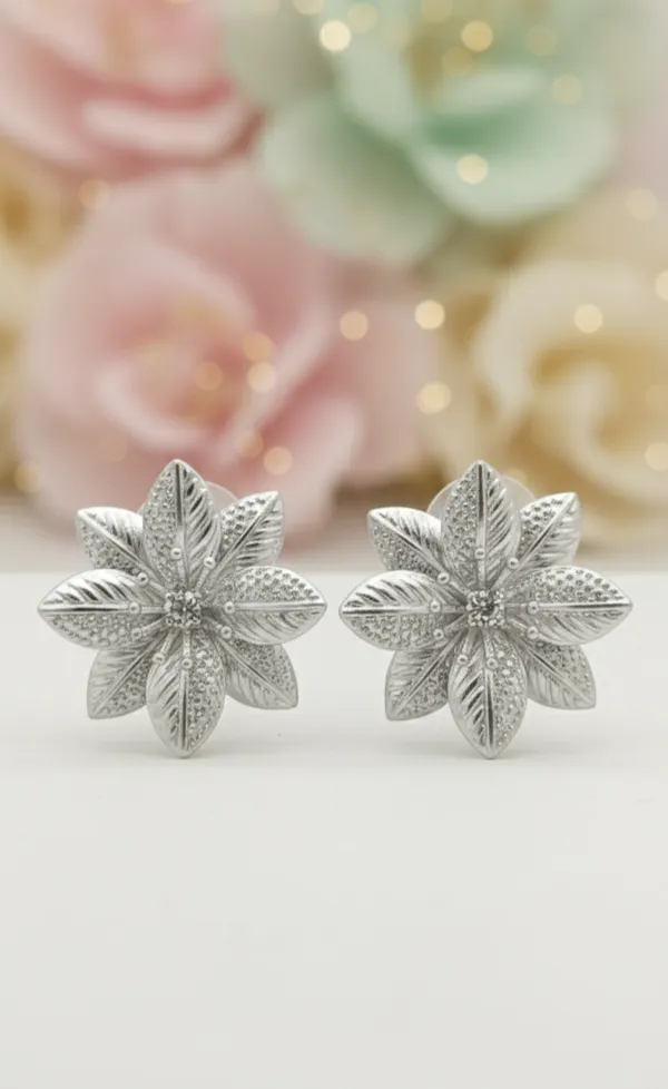 Gold_Stainless_Steel_Textured_Floral_Stud_Earrings_For_Women