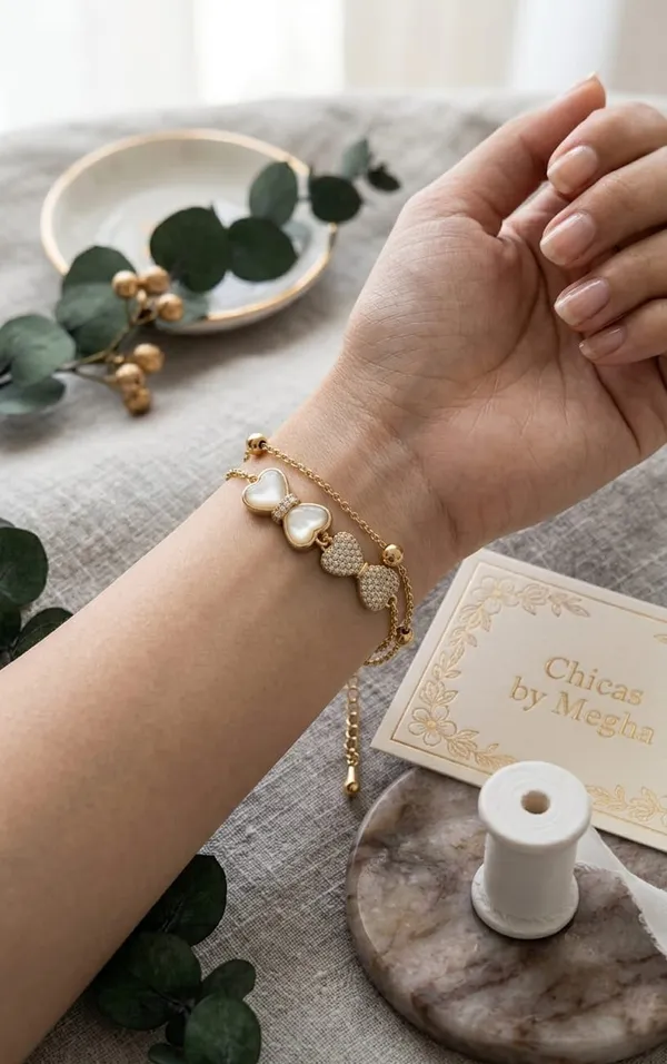 Gold_Stainless_Steel_Layered_Heart_Bow_Charm_Bracelet_For_Women