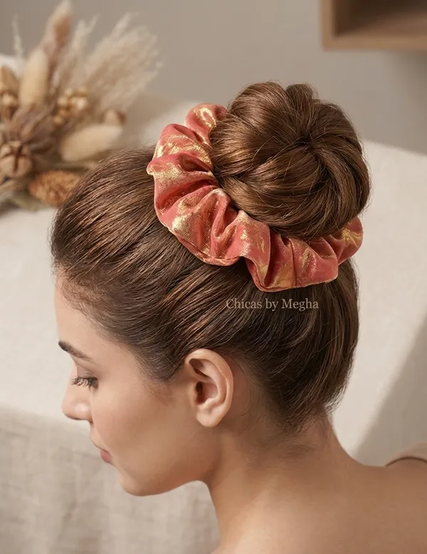 Gold_Polyester_Duo-Chrome_Metallic_Silk_Scrunchie_For_Women