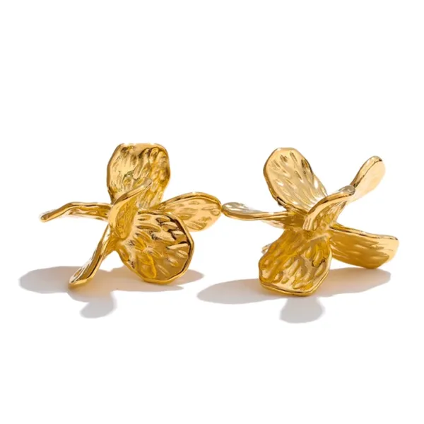 Gold_Alloy_Hammered_3D_Floral_Bloom_Stud_Earrings_For_Women