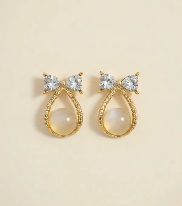 Silver_Crystal_Bow_Teardrop_Statement_Earrings_For_Women