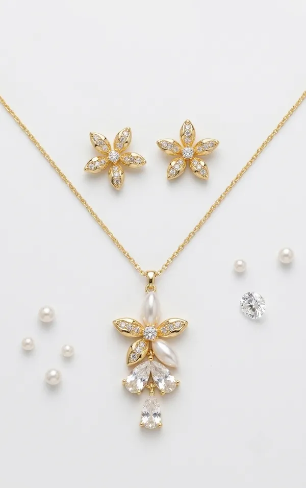 Gold_Alloy_Floral_Pearl_Crystal_Jewelry_Set_For_Women