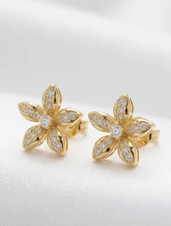 Gold_Alloy_Floral_Cz_Pearl_Crystal_Jewelry_Set_For_Women