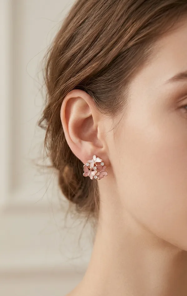 Gold_Alloy_Pink_Enamel_Butterfly_Stud_Earrings_For_Women