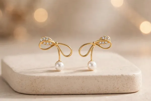 Gold_Stainless_Steel_Bow_Pearl_Drop_Stud_Earrings_For_Women