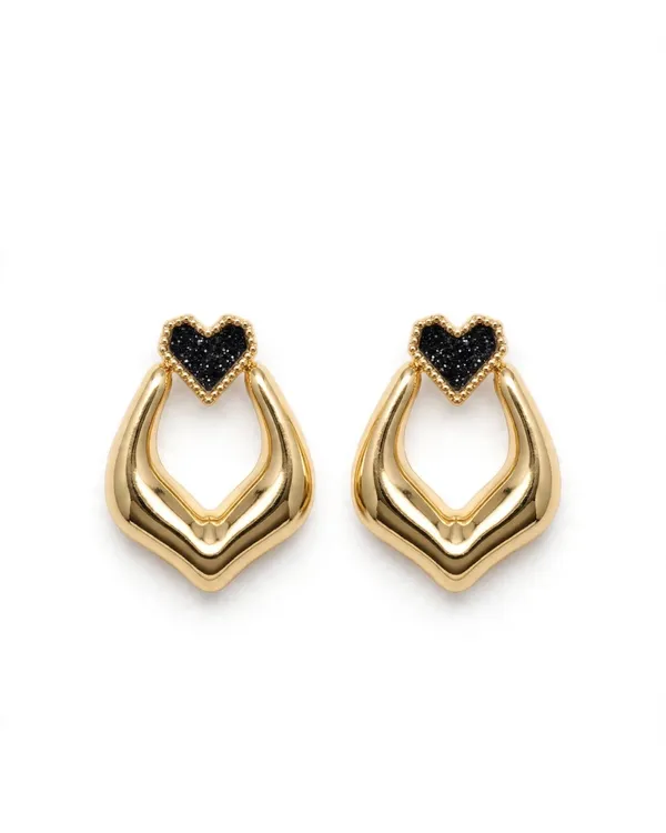 Noir_Heart_Sculpt_Earrings_For_Women