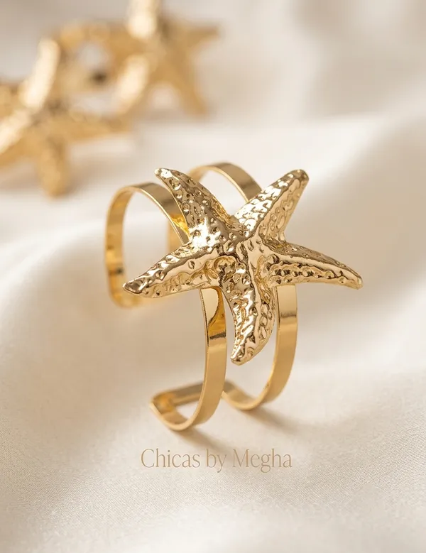 Gold_Stainless_Steel_Starfish_Cuff_Bracelet_For_Women