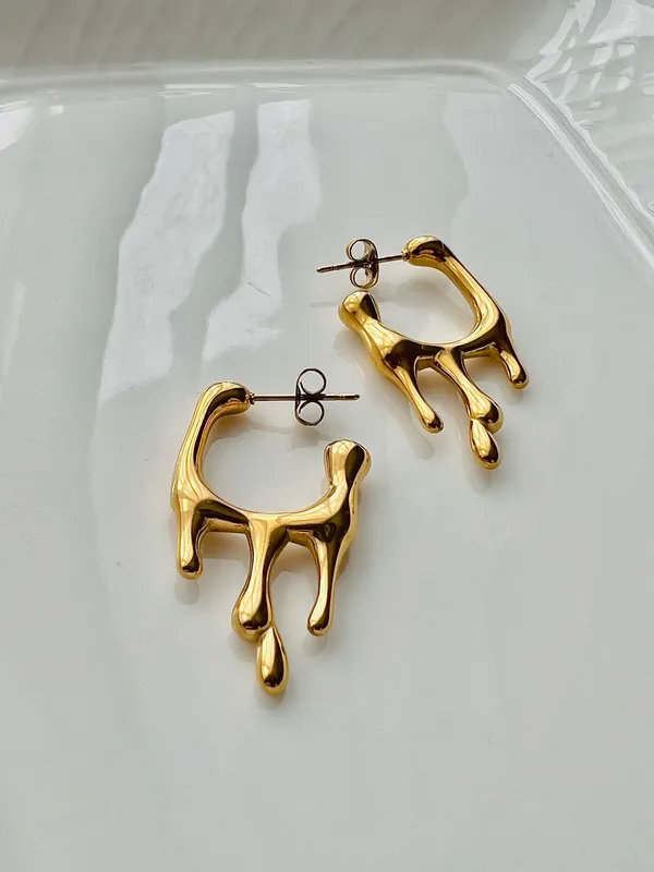 Gold_Satin_Organza_Hoop_Earrings_For_Women
