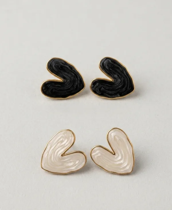 Black_Alloy_Marbled_Enamel_Heart_Stud_Earrings_For_Women