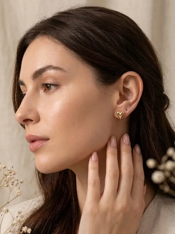 Gold_Alloy_3D_Puffy_Heart_Stud_Earrings_For_Women