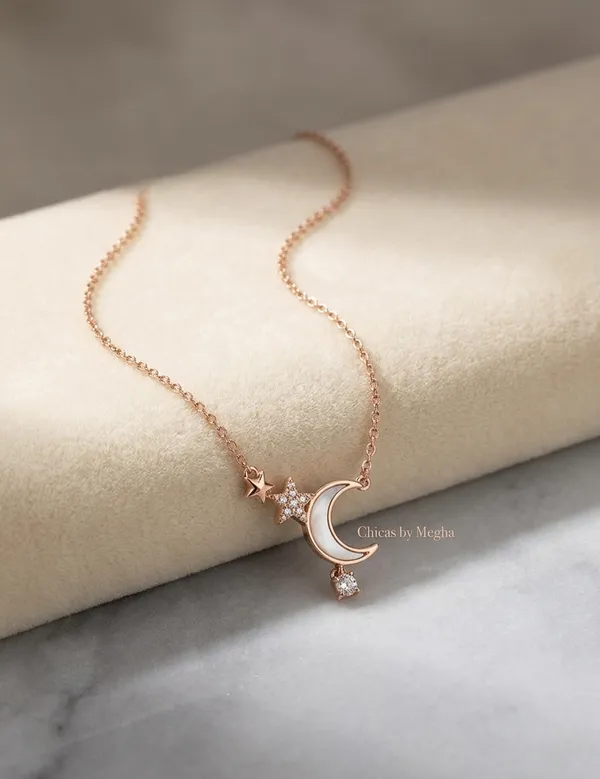 Gold_Metal_Crescent_Moon_Crystal_Pendant_Necklace_For_Women