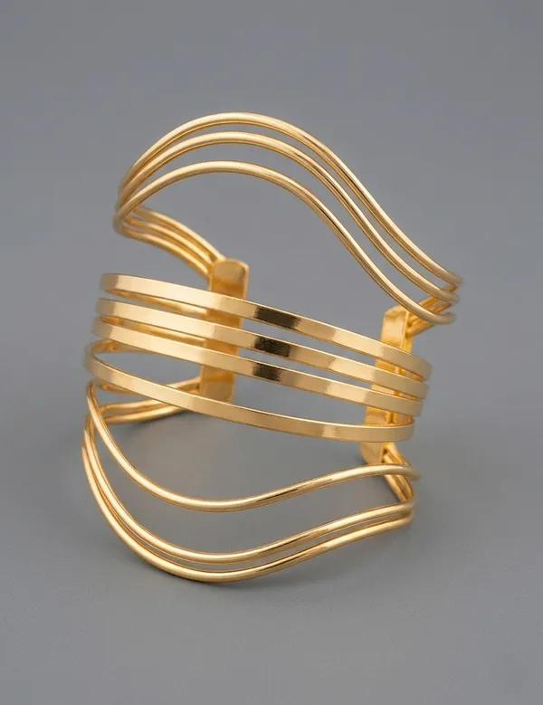 Gold_Alloy_Multi_Strand_Cuff_Bracelet_For_Women