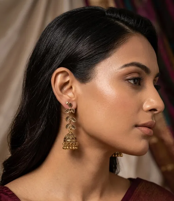 Gold_Alloy_Botanical_Leaf_Jhumka_Earrings_For_Women