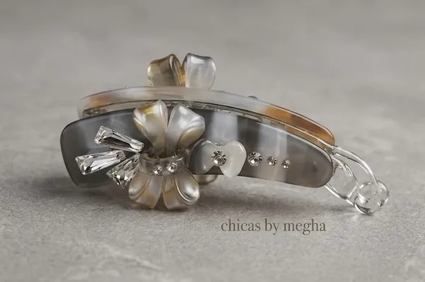 Slate_Grey_Acrylic_Crystal_Bow_Banana_Clip_For_Women