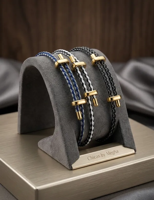 Gold_Stainless_Steel_Braided_Cord_Bracelet_For_Women