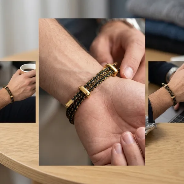 Gold_Stainless_Steel_Braided_Cord_Bracelet_For_Women