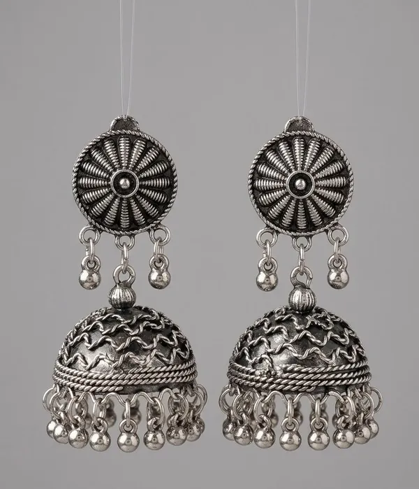 Gold_Oxidised_Stainless_Steel_Sunburst_Jhumka_Earrings_For_Women