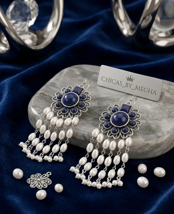 Navy_Blue_Pearl_Lapis_Chandelier_Drop_Earrings_For_Women