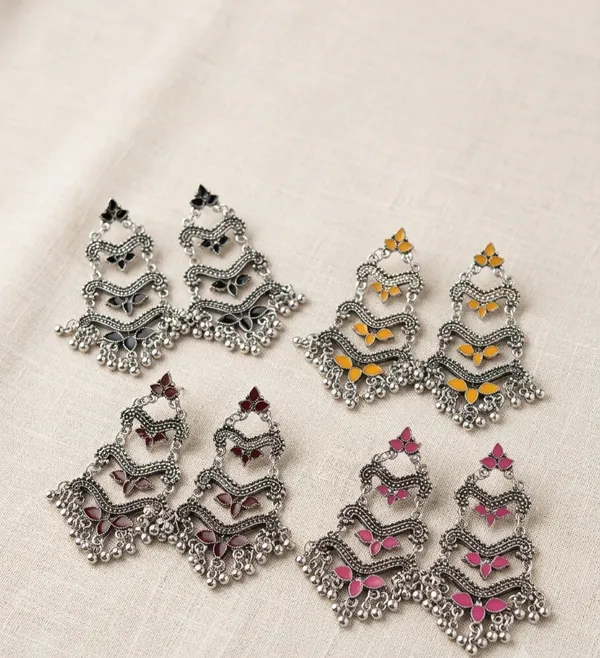 Black_Stainless_Steel_Chandelier_Earrings_For_Women