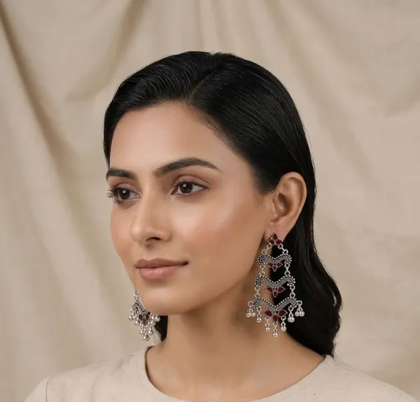 Black_Stainless_Steel_Chandelier_Earrings_For_Women