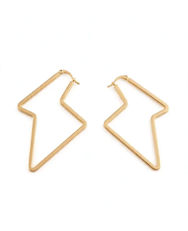 Gold_Stainless_Steel_Lightning_Bolt_Hoop_Earrings_For_Women