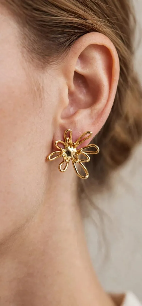 Aura_Wire_Flower_Stud_Stud_Earrings_For_Women
