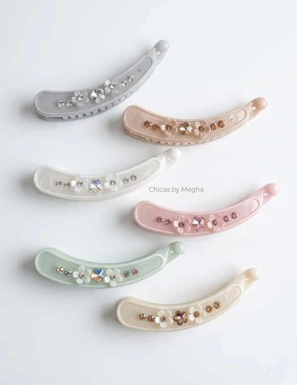 Pink_Stainless_Steel_Botanical_Crystal_Banana_Clips_For_Women