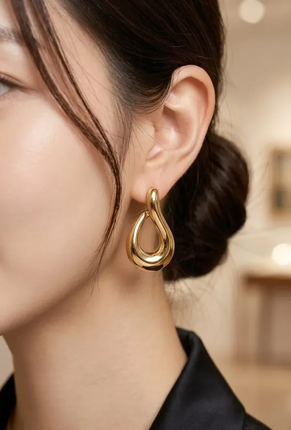 Gold_Stainless_Steel_Sculptural_Teardrop_Statement_Earrings_For_Women