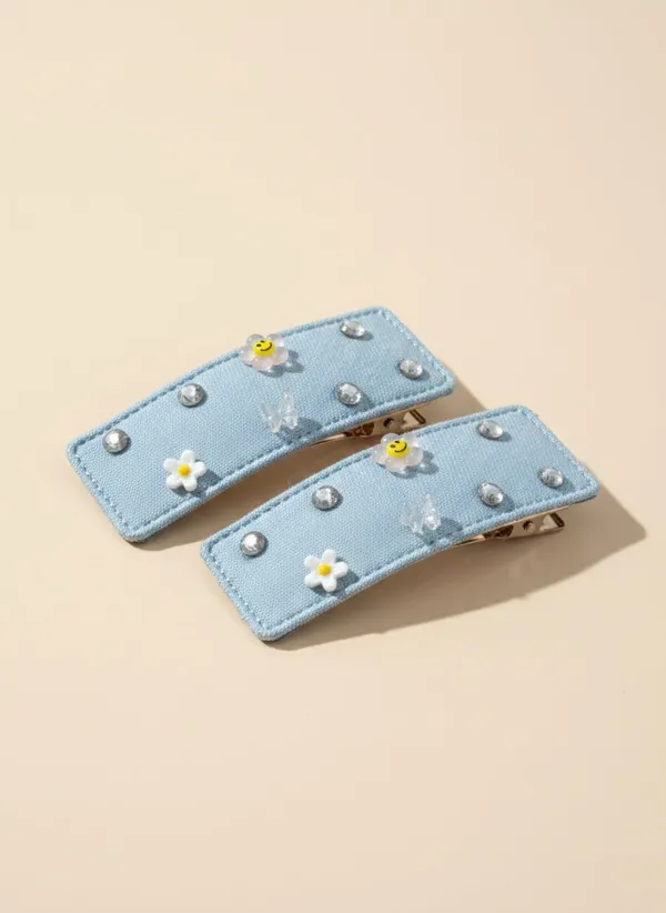 Blue_Steel_Floral_Charm_Alligator_Hair_Clip_Set_For_Women