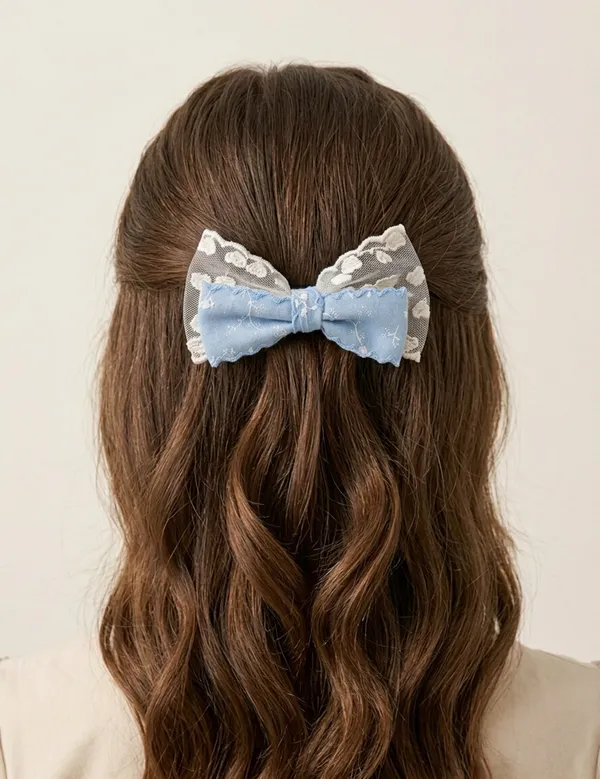 Blue_Linen_Floral_Embroidered_Lace_Bow_Hair_Clip_For_Women