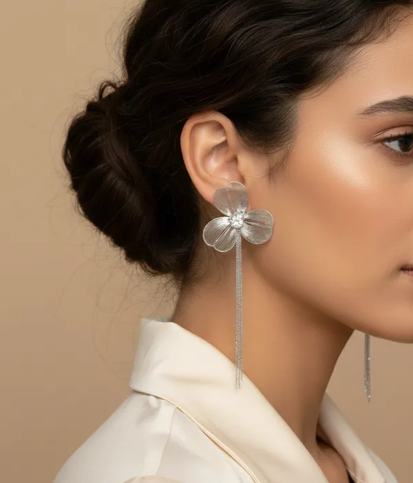 Silver_Stainless_Steel_Ethereal_Bloom_Drop_Earrings_For_Women