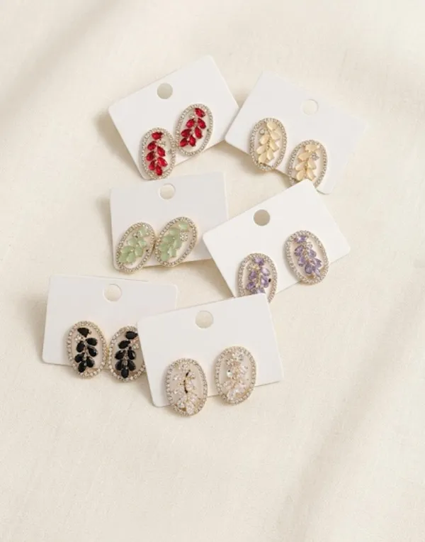 Gold_Alloy_Crystal_Vine_Oval_Stud_Earrings_For_Women