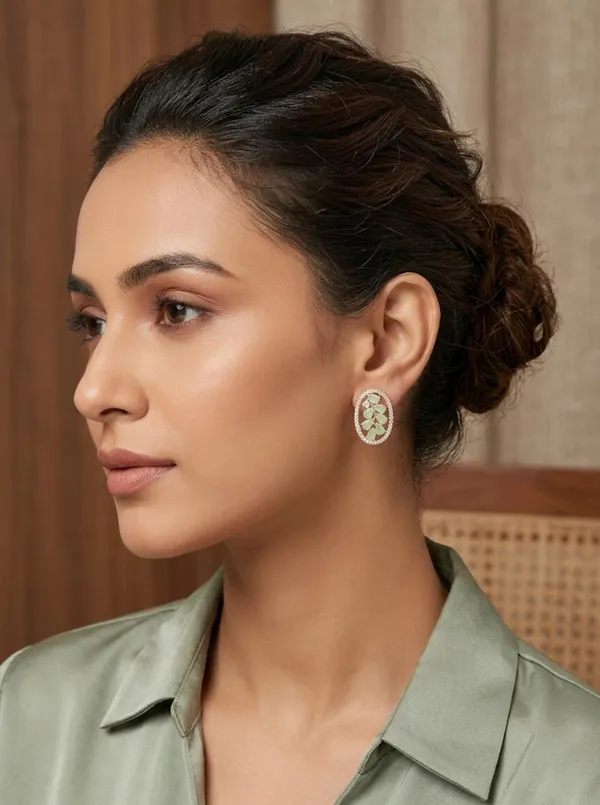 Gold_Alloy_Crystal_Vine_Oval_Stud_Earrings_For_Women