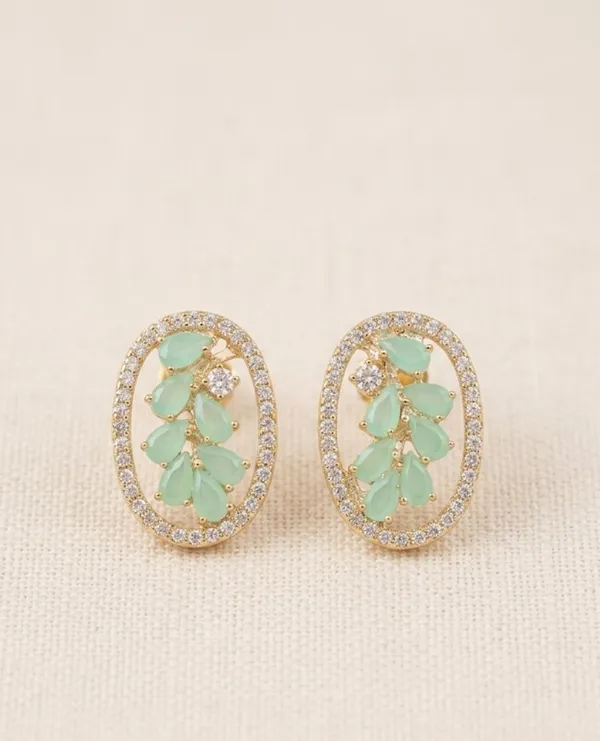 Gold_Alloy_Crystal_Vine_Oval_Stud_Earrings_For_Women