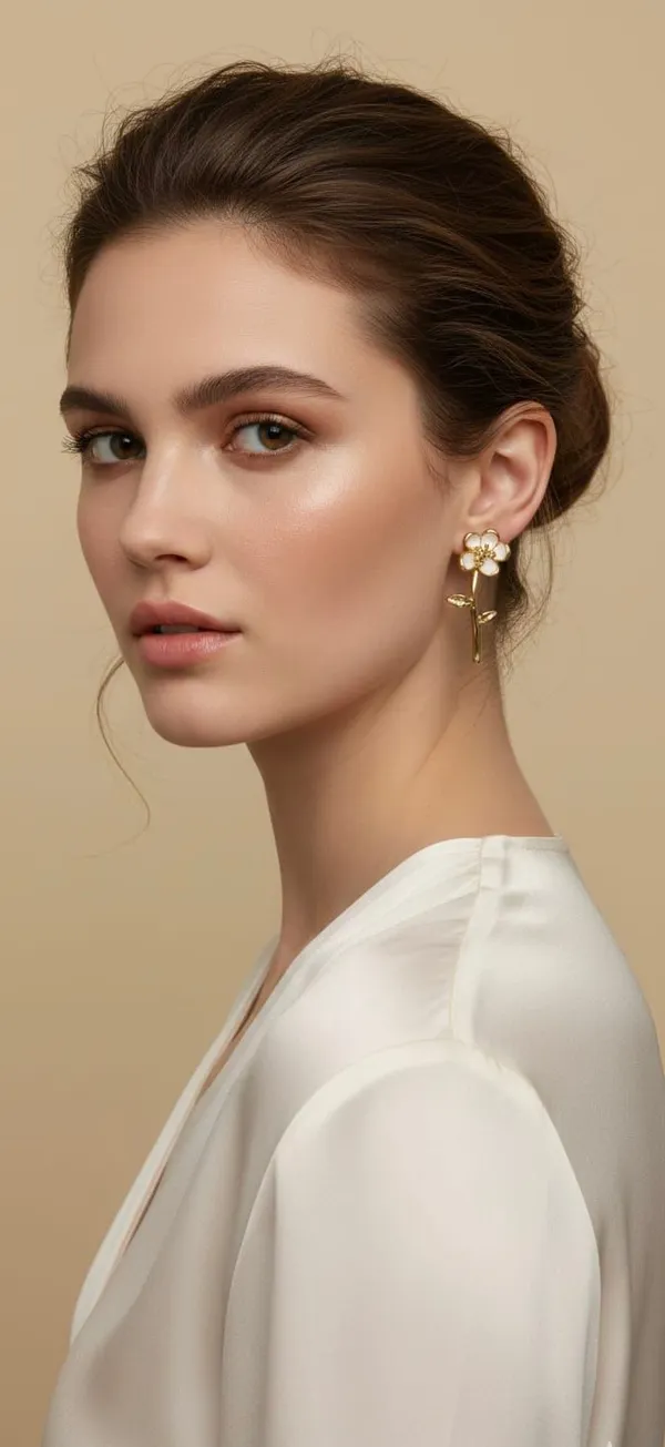 Gold_Enamel_Floral_Drop_Earrings_For_Women