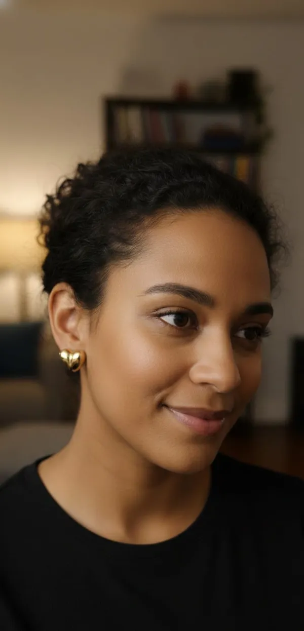 Gold_Polished_Puff_Heart_Drop_Earrings_For_Women