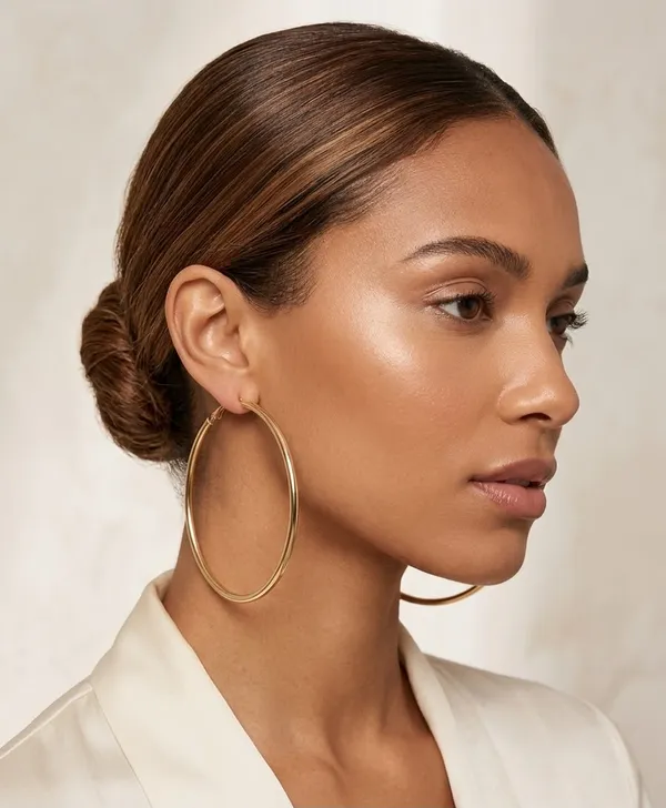 Gold_Stainless_Steel_9Cm_Lightweight_Statement_Hoops_For_Women