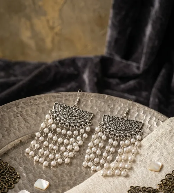 Gold_Alloy_Pearl_Tassel_Chand_Dangle_Earrings_For_Women