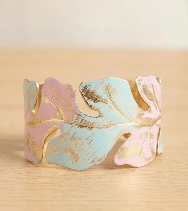 Violet_Blue_Enamel_Tropical_Garden_Statement_Cuff_Bracelet_For_Women