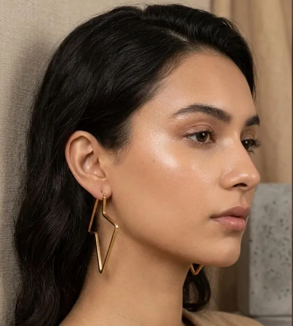 Gold_Stainless_Steel_Lightning_Bolt_Hoop_Statement_Earrings_For_Women