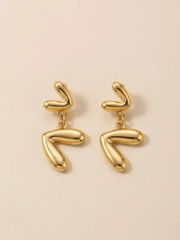 Gold_Stainless_Steel_Abstract_Fluid_V-Drop_Earrings_For_Women