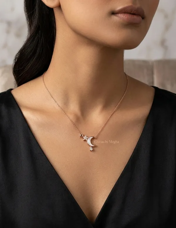 Gold_Polyester_Celestial_Moon_Star_Necklace_For_Women