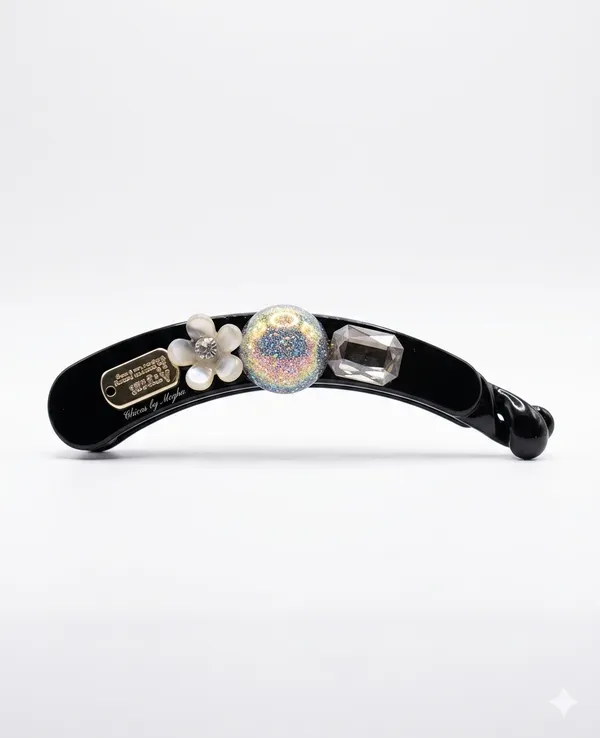 Black_Acrylic_Crystal_Embellished_Banana_Clips_For_Women