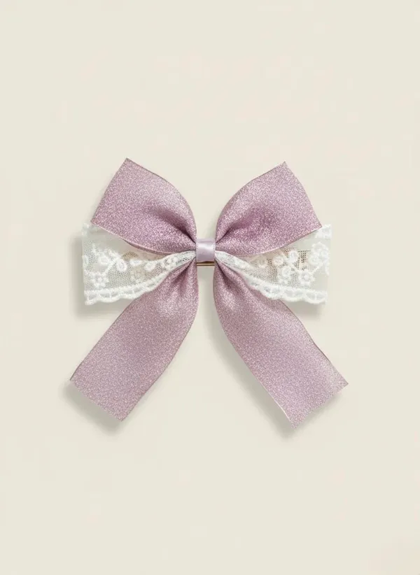 Gold_Lavender_Glitter_Lace_Ribbon_Bow_Hair_Clip_For_Women