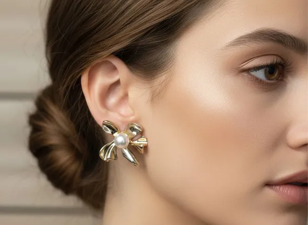 Gold_Stainless_Steel_Blossom_Pearl_Stud_Earrings_For_Women