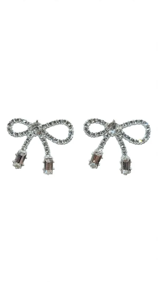 Silver_Rhinestone_Bow_Earrings_For_Women