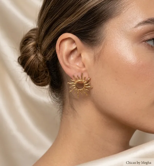 Gold_Stainless_Steel_Sunburst_Wavy_Ray_Stud_Earrings_For_Women