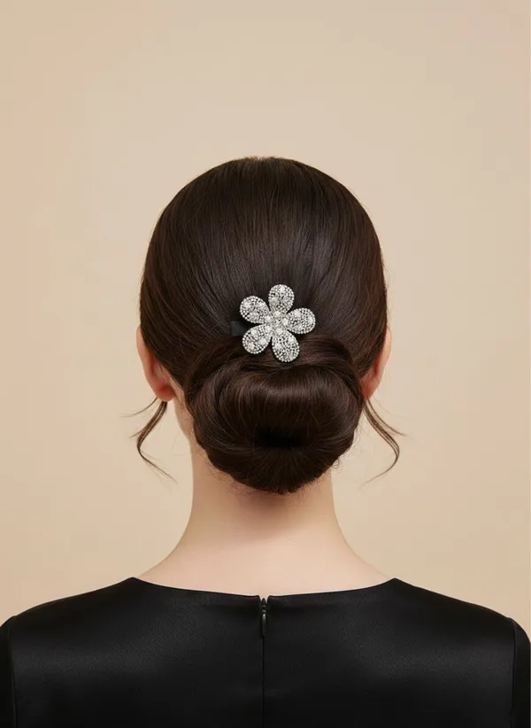 Black_Rhinestone_Crystal_Floral_Alligator_Hair_Clips_For_Women