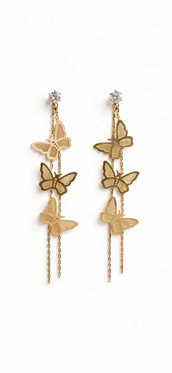 Gold_Mesh_Butterfly_Cascade_Earrings_For_Women