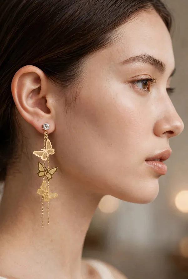 Gold_Mesh_Butterfly_Cascade_Earrings_For_Women
